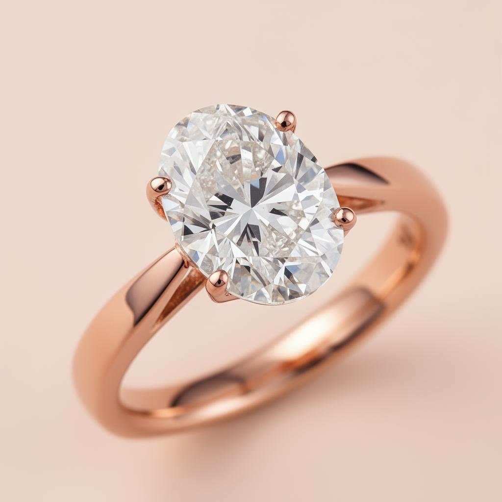 The Maya — custom engagement ring, 2.1ct oval · 18k rose gold